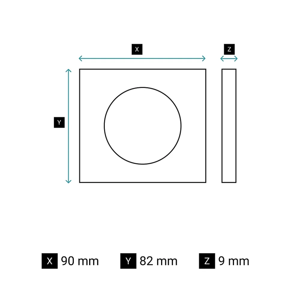 Plaque de finition 1 poste Legrand Céliane CP0621 coloris blanc relief l.90 x P.9 x H.82 mm