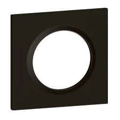 Plaque de finition 1 poste Legrand Dooxie 6 008 61 coloris noir velours l.87 x P.10 x H.87 mm