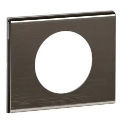 Plaque de finition 1 poste Legrand Céliane 0 690 31 coloris black nickel l.100 x P.8,5 x H.83 mm