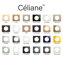 Plaque de finition 1 poste Legrand Céliane CP2001 coloris verre opale blanc l.101 x P.11 x H.84 mm