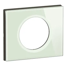 Plaque de finition 1 poste Legrand Céliane CP2001 coloris verre opale blanc l.101 x P.11 x H.84 mm