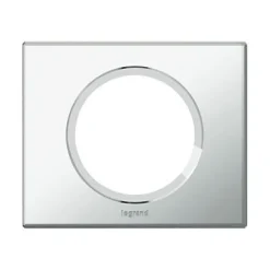Plaque de finition 1 poste Legrand Céliane 0 691 21 coloris verre miroir l.100 x P.8,5 x H.82 mm