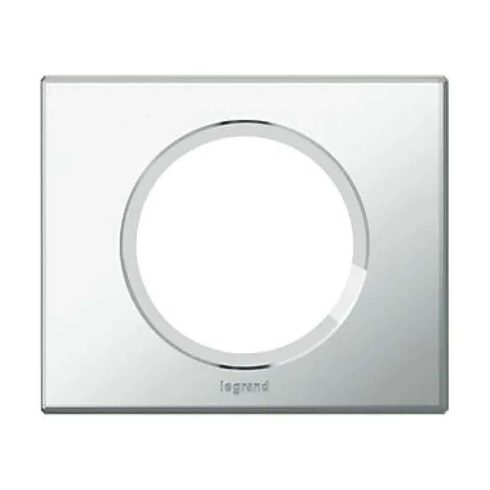 Plaque de finition 1 poste Legrand Céliane 0 691 21 coloris verre miroir l.100 x P.8,5 x H.82 mm