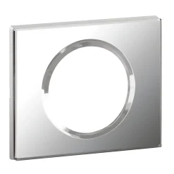Plaque de finition 1 poste Legrand Céliane 0 691 21 coloris verre miroir l.100 x P.8,5 x H.82 mm