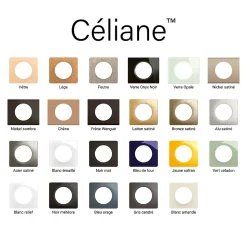 Plaque de finition 1 poste Legrand Céliane CP1121 coloris blanc amande l.90 x P.9 x H.82 mm