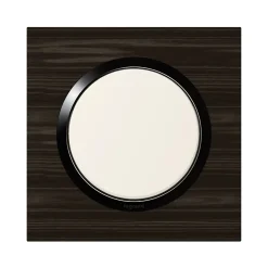 Plaque de finition 1 poste Legrand Dooxie 6 008 81 coloris bois ébène avec bague noire brillante l.87 x P.10 x H.87 mm