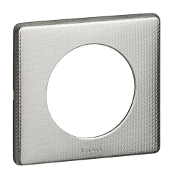Plaque de finition 1 poste Legrand Céliane 0 988 52 coloris alu snake l.90 x P.8,5 x H.82 mm