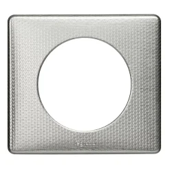 Plaque de finition 1 poste Legrand Céliane 0 988 52 coloris alu snake l.90 x P.8,5 x H.82 mm