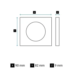 Plaque de finition 1 poste Legrand Céliane CP1021 coloris gris cendré l.90 x P.9 x H.82 mm