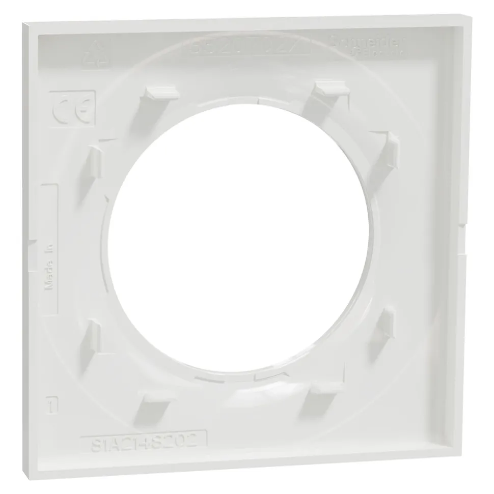 Plaque de finition 1 poste Schneider Electric Odace Styl S520702 coloris blanc l.85 x P.10 x H.85 mm