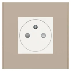 Plaque de finition 1 poste Schneider Electric Unica Déco Essentielle NU600226 coloris taupe l.88,6 x P.10,25 x H.85 mm