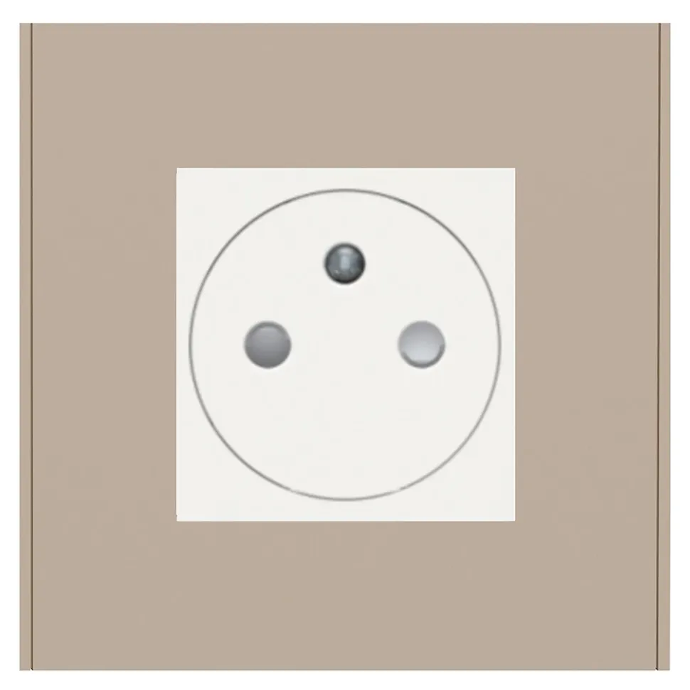 Plaque de finition 1 poste Schneider Electric Unica Déco Essentielle NU600226 coloris taupe l.88,6 x P.10,25 x H.85 mm