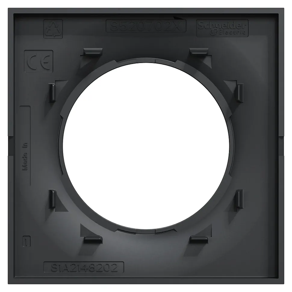 Plaque de finition 1 poste Schneider Electric Odace Styl S540702 coloris anthracite l.85 x P.10 x H.85 mm