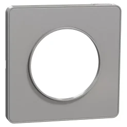 Plaque de finition 1 poste Schneider Electric Odace Touch S530802 coloris aluminium l.85 x P.10 x H.85 mm