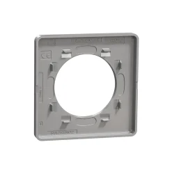 Plaque de finition 1 poste Schneider Electric Odace Touch S530802 coloris aluminium l.85 x P.10 x H.85 mm