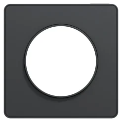 Plaque de finition 1 poste Schneider Electric Odace Touch S54C802 coloris anthracite avec liseré anthracite l.85 x P.10 x H.85 mm
