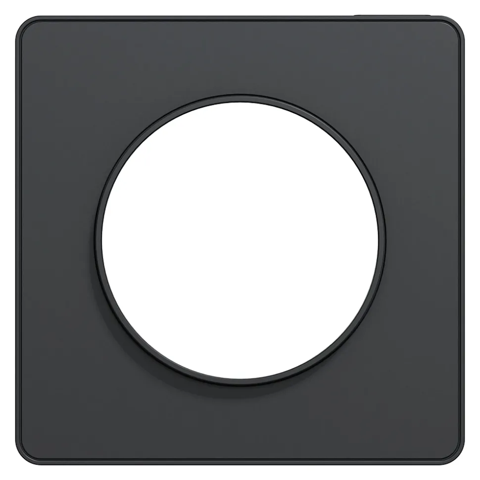 Plaque de finition 1 poste Schneider Electric Odace Touch S54C802 coloris anthracite avec liseré anthracite l.85 x P.10 x H.85 mm