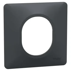 Plaque de finition 1 poste Schneider Electric Ovalis S340702 coloris anthracite l.87 x P.10 x H.87 mm