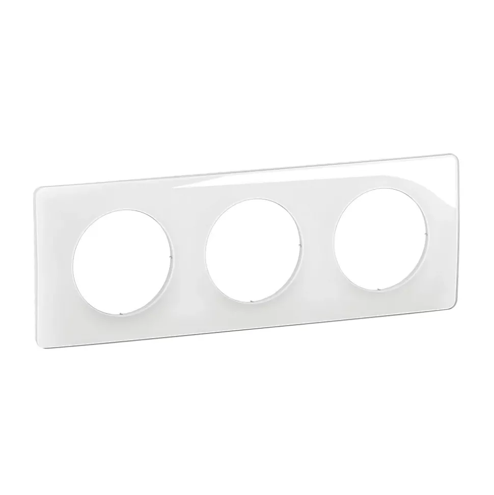 Plaque de finition 3 postes Legrand Céliane CP0023 coloris blanc émaillé l.232 x P.9 x H.82 mm