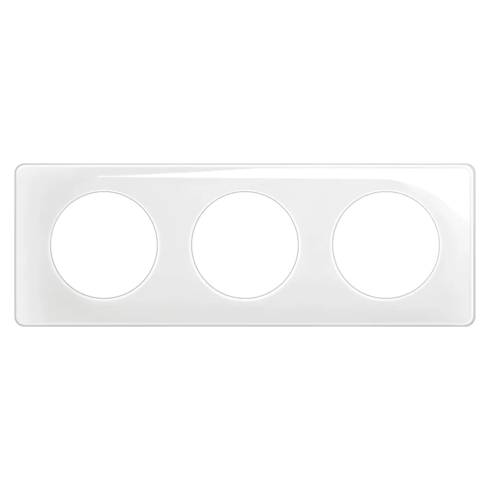 Plaque de finition 3 postes Legrand Céliane CP0023 coloris blanc émaillé l.232 x P.9 x H.82 mm