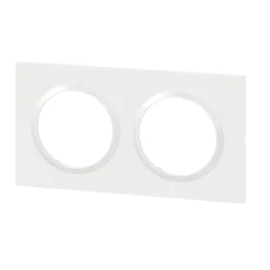 Plaque de finition 2 postes Legrand Dooxie 6 009 02 coloris blanc l.158 x P.10 x H.87 mm