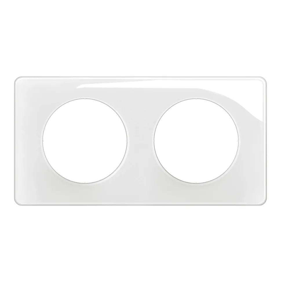 Plaque de finition 2 postes Legrand Céliane CP0022 coloris blanc émaillé l.161 x P.9 x H.82 mm