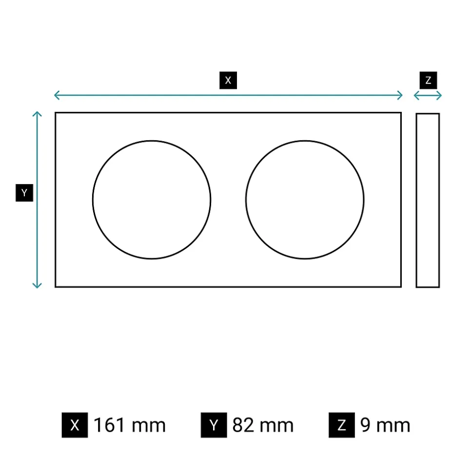 Plaque de finition 2 postes Legrand Céliane CP0022 coloris blanc émaillé l.161 x P.9 x H.82 mm