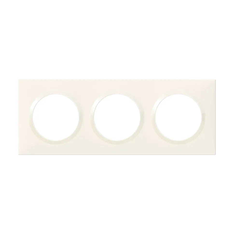 Plaque de finition 3 postes Legrand Dooxie 6 009 03 coloris blanc l.229 x P.10 x H.87 mm