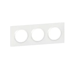 Plaque de finition 3 postes Legrand Dooxie 6 009 03 coloris blanc l.229 x P.10 x H.87 mm