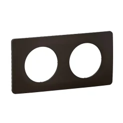 Plaque de finition 2 postes Legrand Céliane CP0122 coloris noir mat l.161 x P.9 x H.82 mm