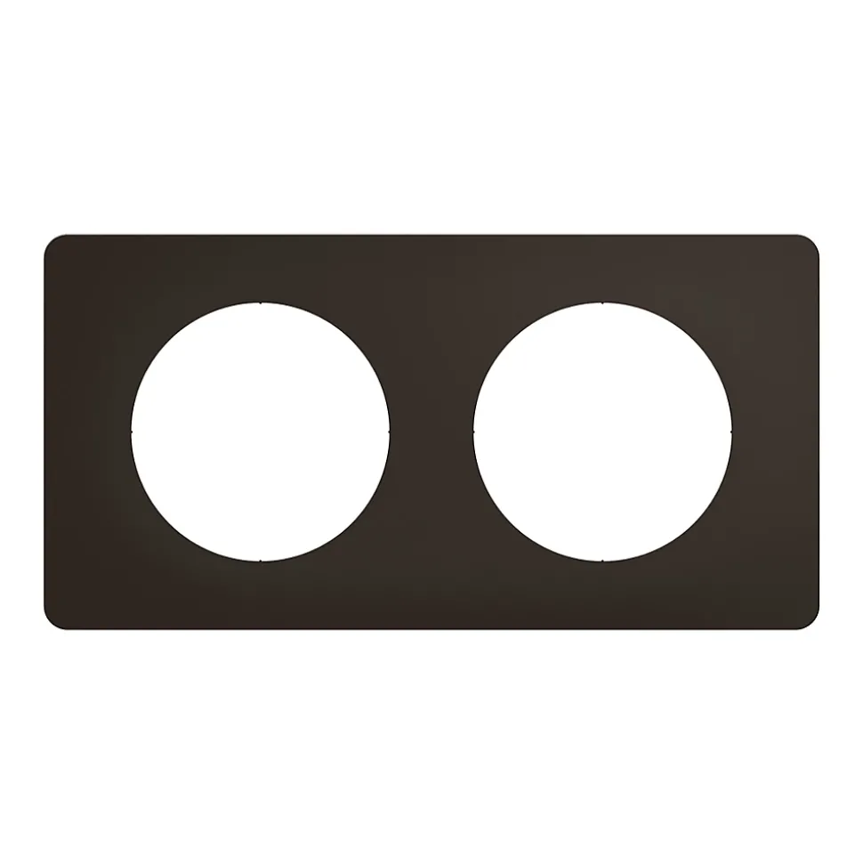 Plaque de finition 2 postes Legrand Céliane CP0122 coloris noir mat l.161 x P.9 x H.82 mm