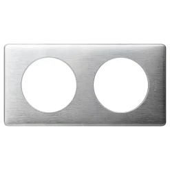 Plaque de finition 2 postes Legrand Céliane 0 998 66 coloris aluminium l.161 x P.9 x H.82 mm