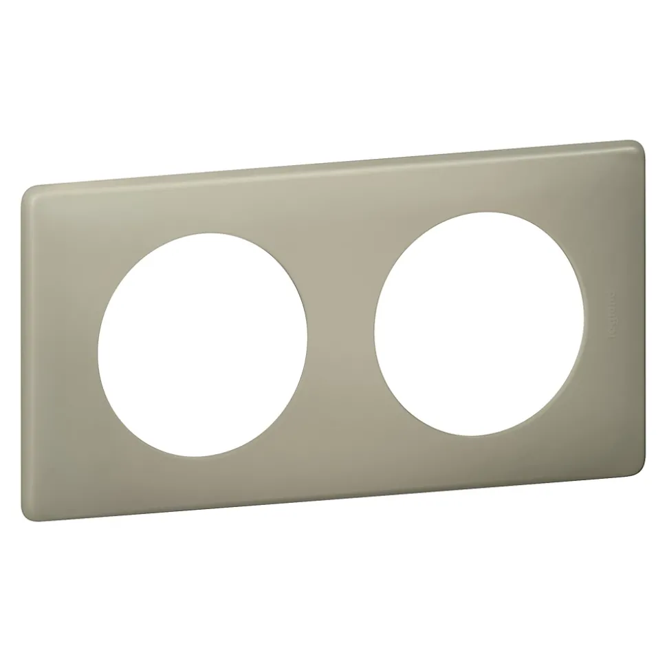 Plaque de finition 2 postes Legrand Céliane 0 988 64 coloris poudré argile l.161 x P.8,5 x H.82 mm