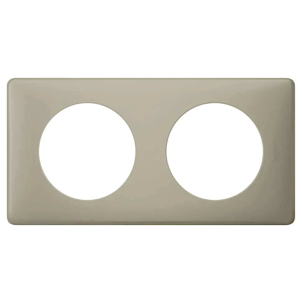 Plaque de finition 2 postes Legrand Céliane 0 988 64 coloris poudré argile l.161 x P.8,5 x H.82 mm