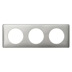 Plaque de finition 3 postes Legrand Céliane 0 988 92 coloris alu snake l.232 x P.8,5 x H.82 mm