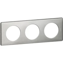 Plaque de finition 3 postes Legrand Céliane 0 988 92 coloris alu snake l.232 x P.8,5 x H.82 mm