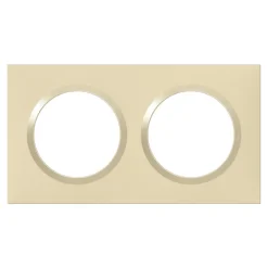 Plaque de finition 2 postes Legrand Dooxie 6 008 12 coloris dune mat avec bague dune brillante l.158 x P.10 x H.87 mm