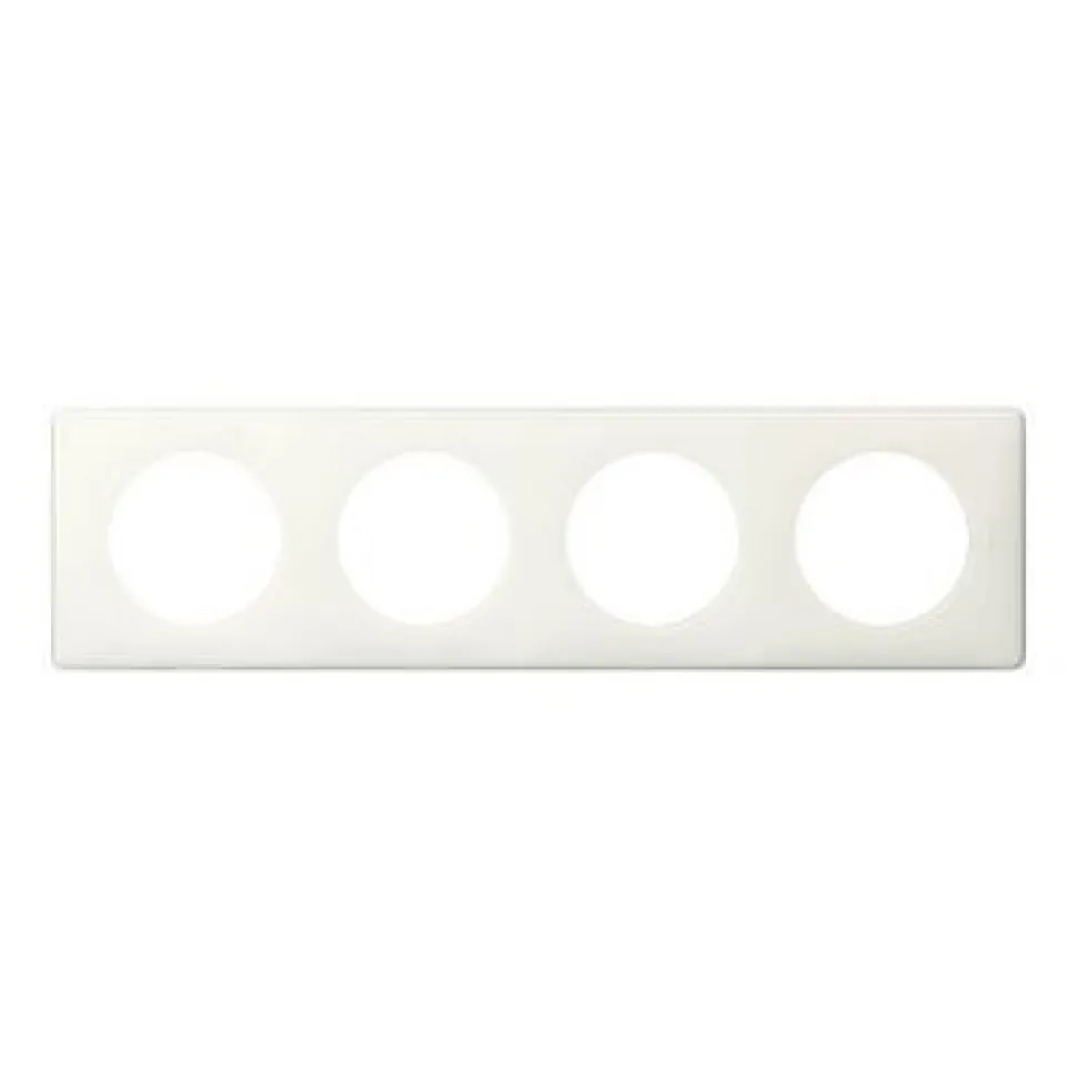 Plaque de finition 4 postes Legrand Céliane 0 988 99 coloris laqué blanc l.303 x P.8,5 x H.82 mm