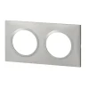 Plaque de finition 2 postes Legrand Dooxie 6 008 52 coloris aluminium l.158 x P.10 x H.87 mm
