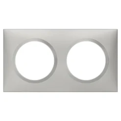 Plaque de finition 2 postes Legrand Dooxie 6 008 52 coloris aluminium l.158 x P.10 x H.87 mm