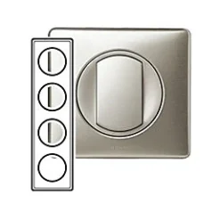 Plaque de finition 4 postes Legrand Céliane 0 689 04 coloris titane l.303 x P.8,5 x H.82 mm