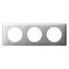 Plaque de finition 3 postes Legrand Céliane 0 998 67 coloris aluminium l.232 x P.9 x H.82 mm
