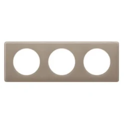 Plaque de finition 3 postes Legrand Céliane 0 988 25 coloris laqué galet l.232 x P.8,5 x H.82 mm