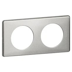 Plaque de finition 2 postes Legrand Céliane 0 988 72 coloris alu snake l.161 x P.8,5 x H.82 mm