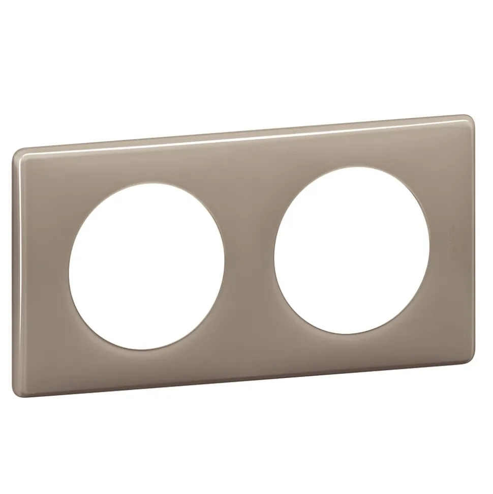 Plaque de finition 2 postes Legrand Céliane 0 988 24 coloris laqué galet l.161 x P.8,5 x H.82 mm