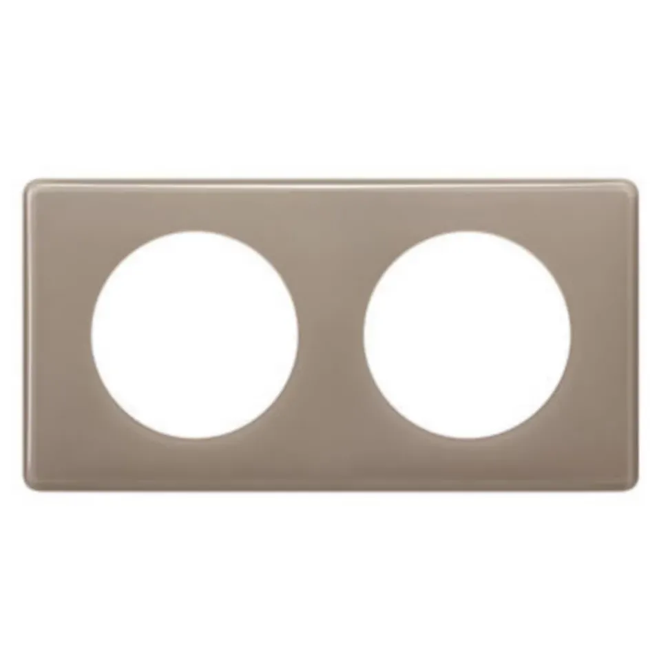 Plaque de finition 2 postes Legrand Céliane 0 988 24 coloris laqué galet l.161 x P.8,5 x H.82 mm