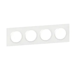 Plaque de finition 4 postes Legrand Dooxie 6 009 04 coloris blanc l.300 x P.10 x H.87 mm