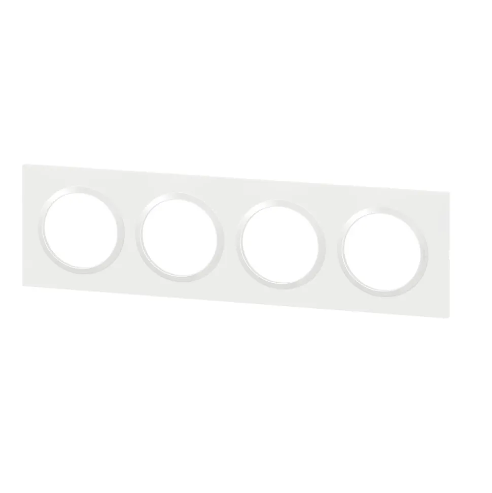 Plaque de finition 4 postes Legrand Dooxie 6 009 04 coloris blanc l.300 x P.10 x H.87 mm
