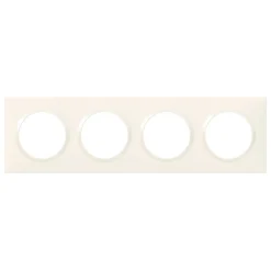 Plaque de finition 4 postes Legrand Dooxie 6 009 04 coloris blanc l.300 x P.10 x H.87 mm