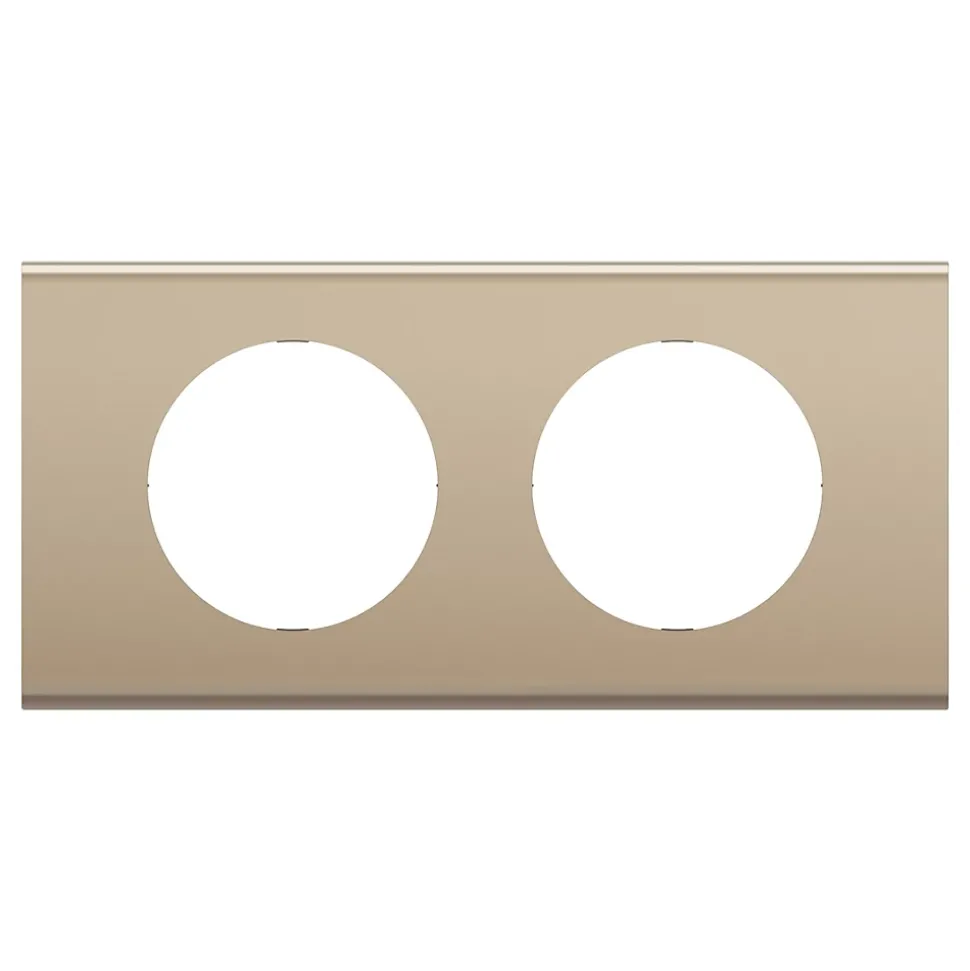 Plaque de finition 2 postes Legrand Céliane CP2102 coloris nickel satiné l.172 x P.9 x H.83 mm